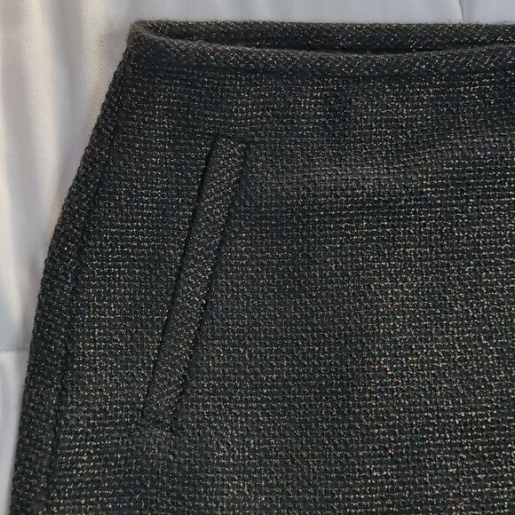 Banana Republic size 12 Metallic Tweed Wrap Skirt in Black and Gold, NEW - Picture 4 of 11